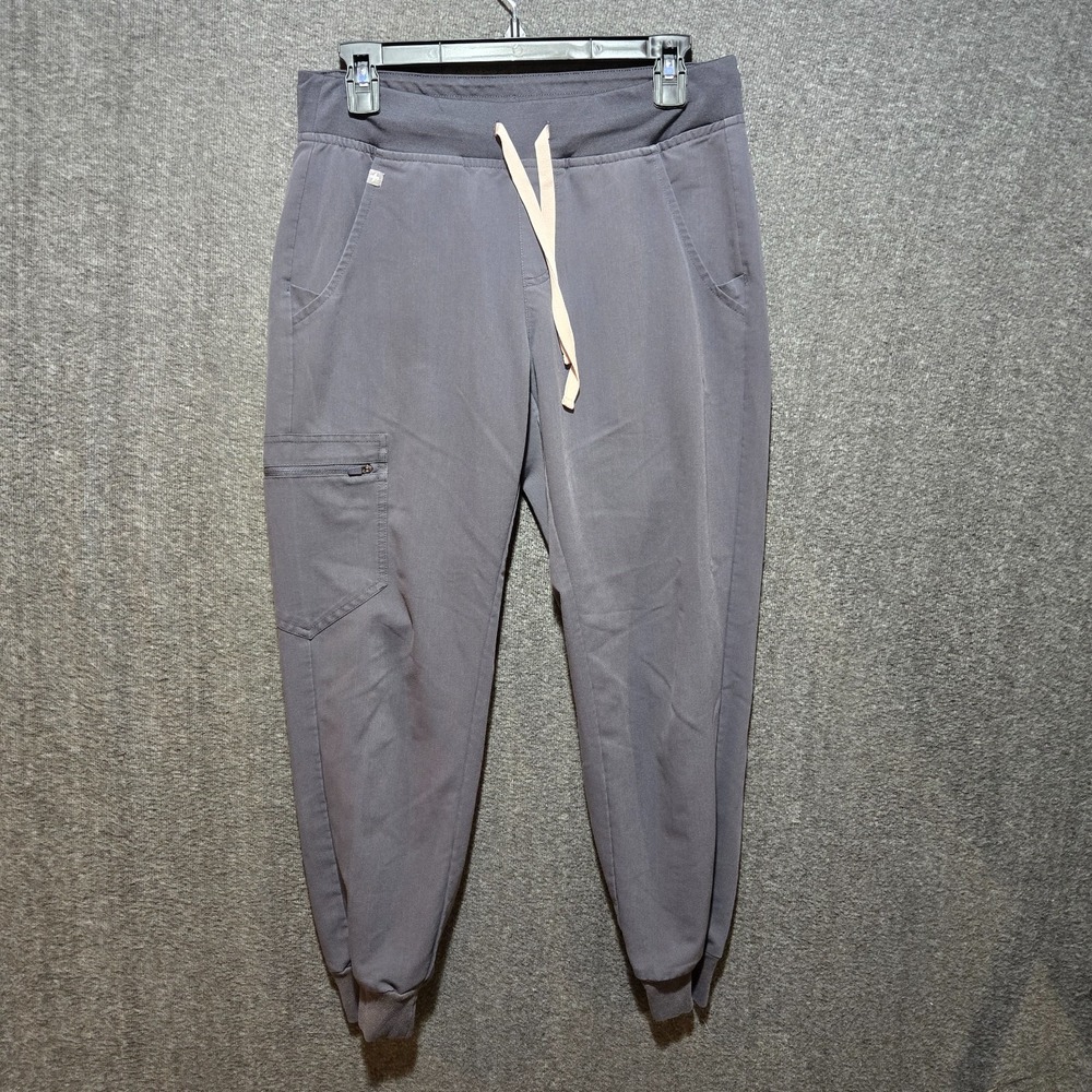 Figs Zamora Joggers Scrub Pants Women's S Technical Collection Drawstring Gray